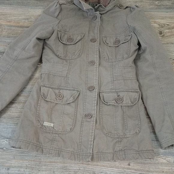 Roxy Quilt Lining Hooded Utility Jacket Coat - Picture 12 of 16